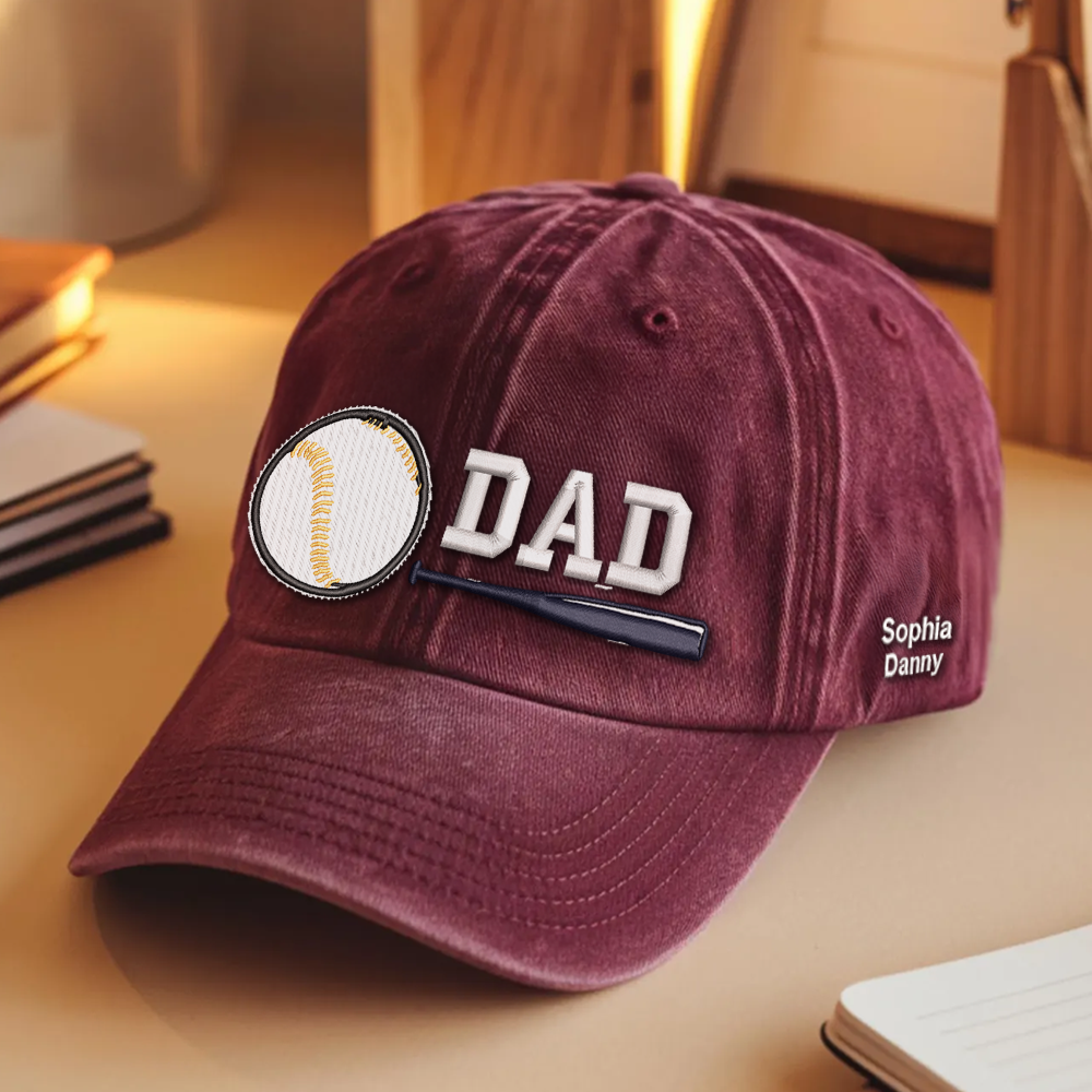 Custom Embroidered DAD Hat | Personalized Names & Year | Vintage Cap