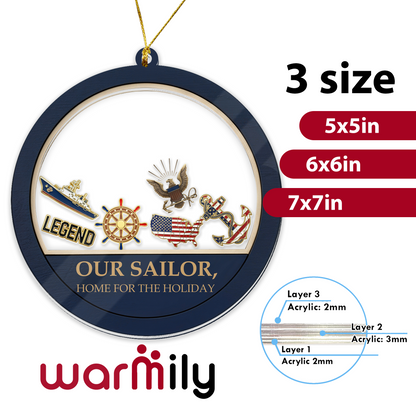 Personalized Navy Legend Shaker Ornament | Custom Name Keepsake Ornament