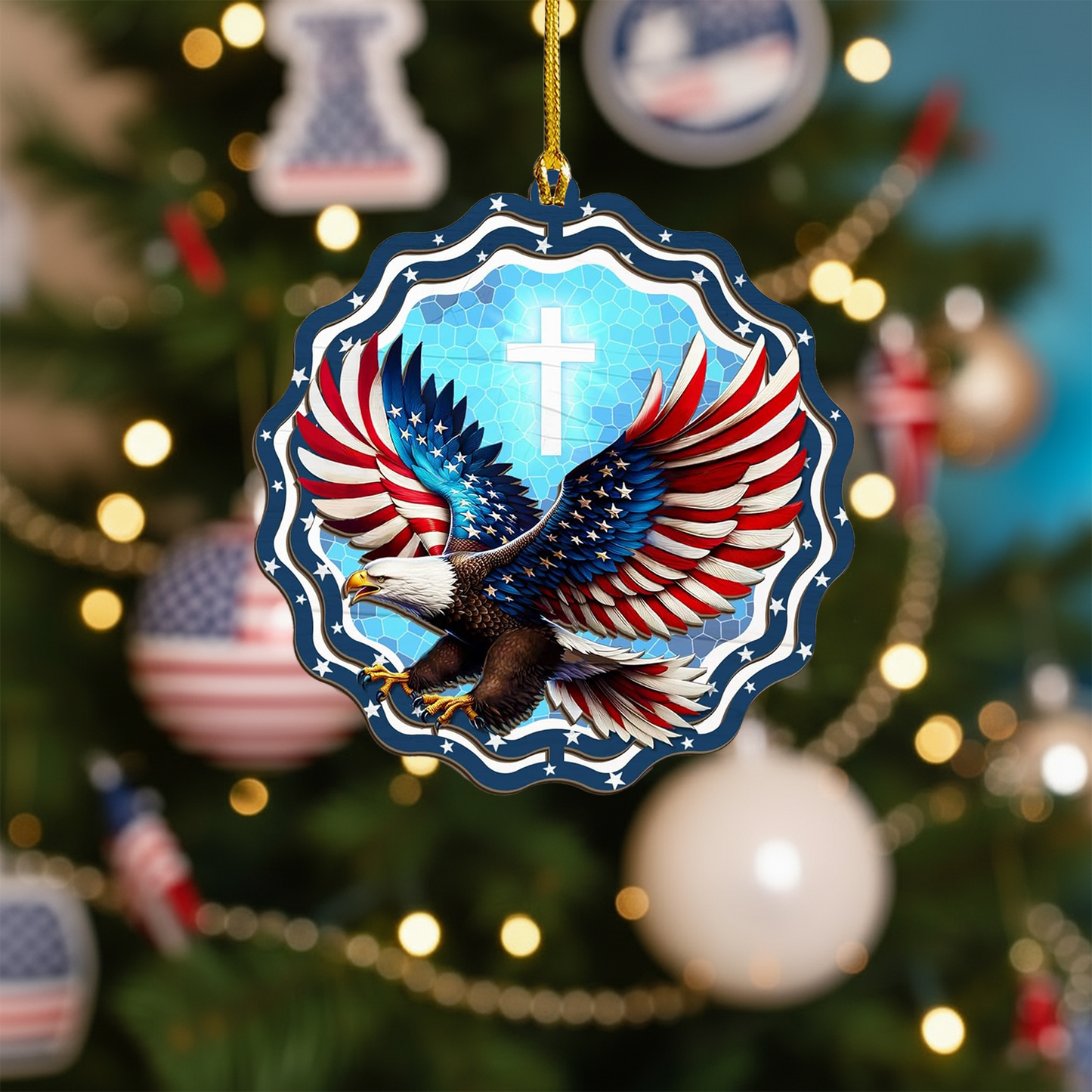 American Eagle Suncatcher Christmas Ornaments