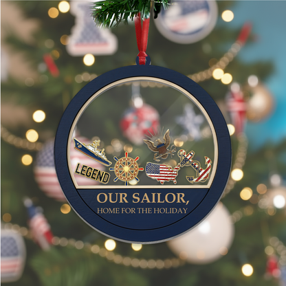 Personalized Navy Legend Shaker Ornament | Custom Name Keepsake Ornament