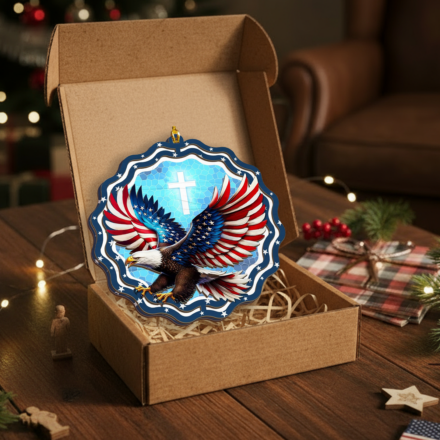 American Eagle Suncatcher Christmas Ornaments
