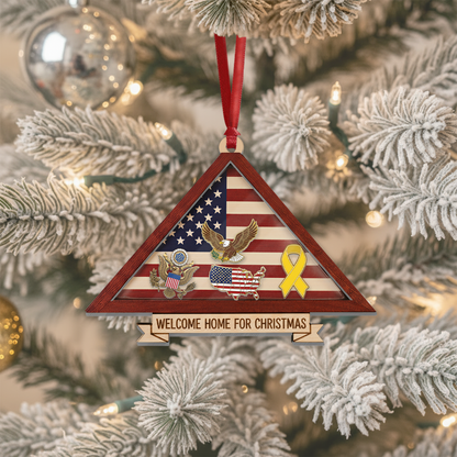 Personalized 'A Hero's Honor' Folded Flag Ornament | Custom Name Memorial & Veteran Keepsake