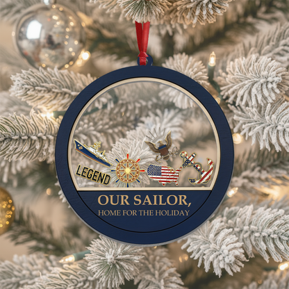 Personalized Navy Legend Shaker Ornament | Custom Name Keepsake Ornament