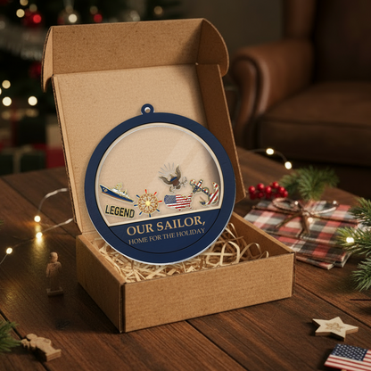 Personalized Navy Legend Shaker Ornament | Custom Name Keepsake Ornament