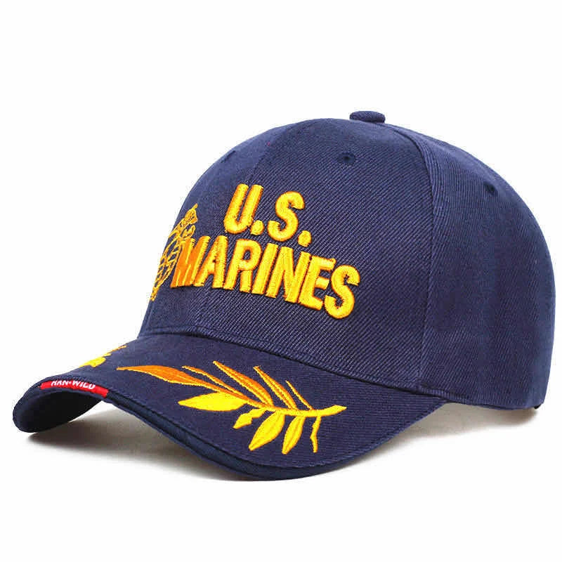 Military Tribute Baseball Cap | Embroidered Service Emblem & Leaves