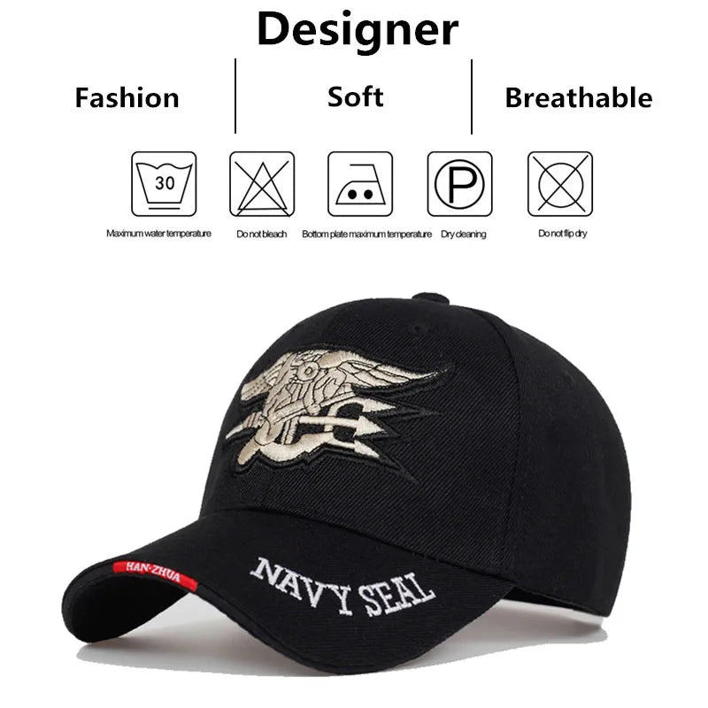Embroidered Anchor Baseball Cap | Military Naval Style