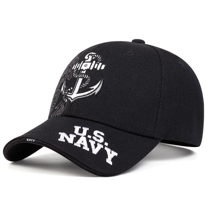 Embroidered Anchor Baseball Cap | Military Naval Style