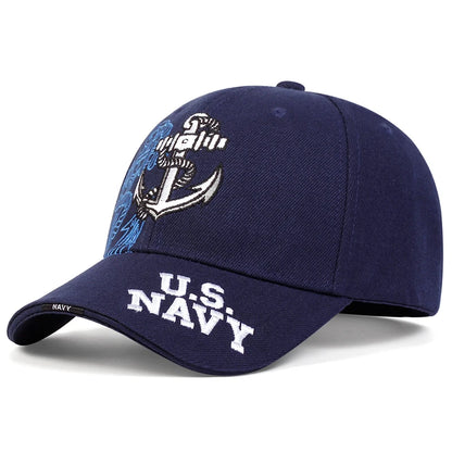 Embroidered Anchor Baseball Cap | Military Naval Style
