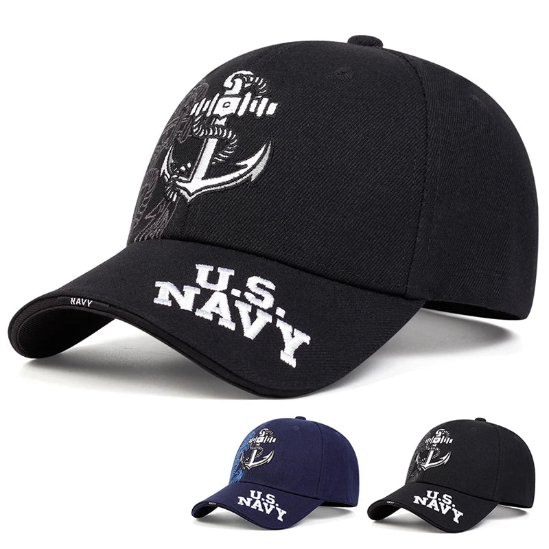 Embroidered Anchor Baseball Cap | Military Naval Style