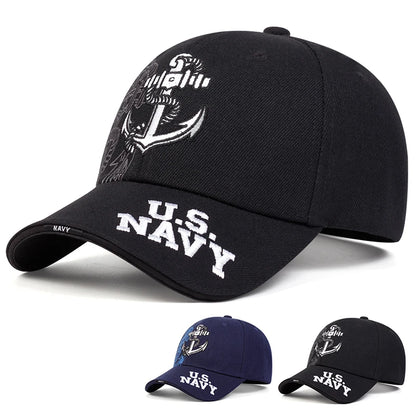 Embroidered Anchor Baseball Cap | Military Naval Style