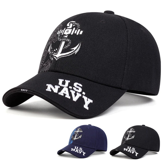 Embroidered Anchor Baseball Cap | Military Naval Style
