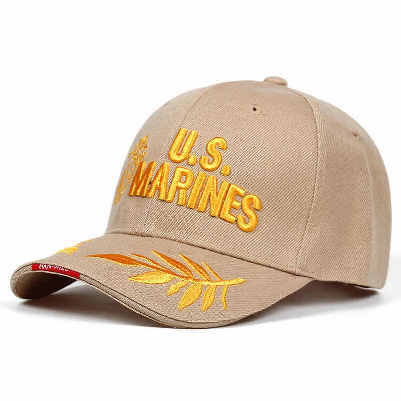 Military Tribute Baseball Cap | Embroidered Service Emblem & Leaves