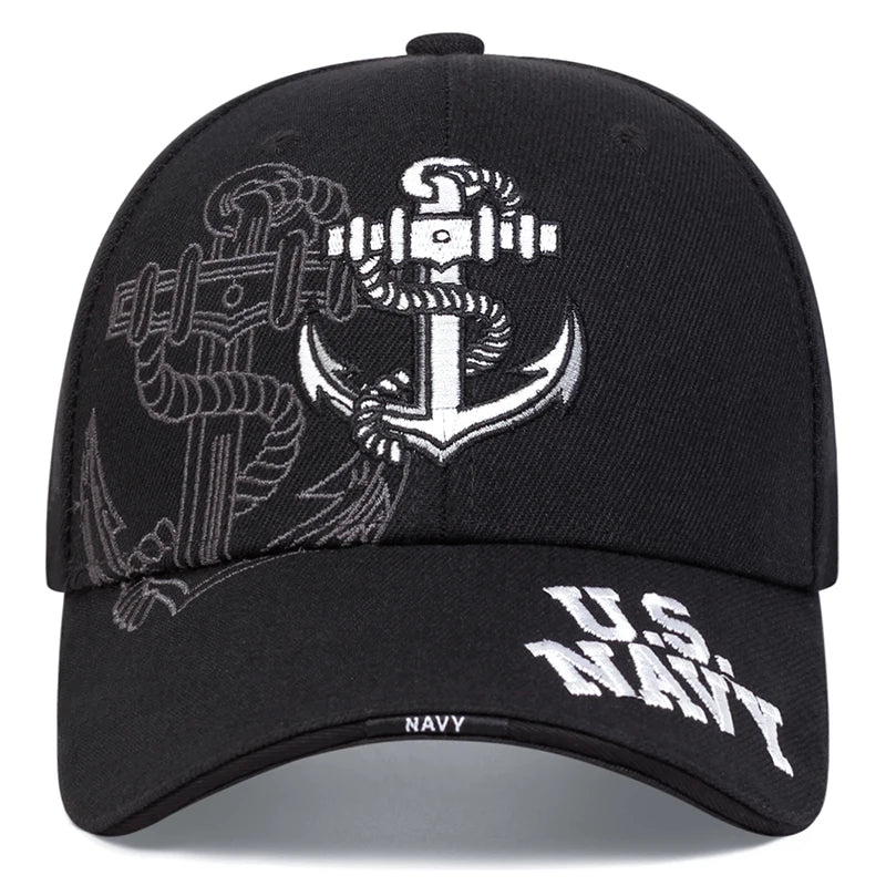 Embroidered Anchor Baseball Cap | Military Naval Style