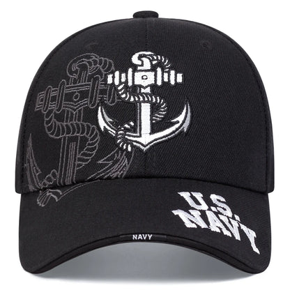 Embroidered Anchor Baseball Cap | Military Naval Style