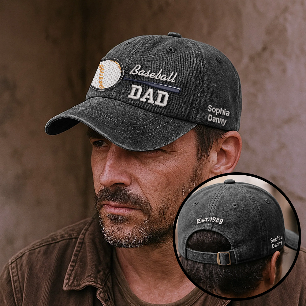 Custom Embroidered Baseball DAD Hat | Personalized Names & Year | Vintage Cap
