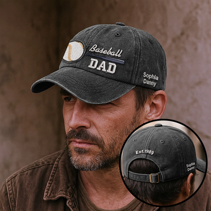 Custom Embroidered Baseball DAD Hat | Personalized Names & Year | Vintage Cap
