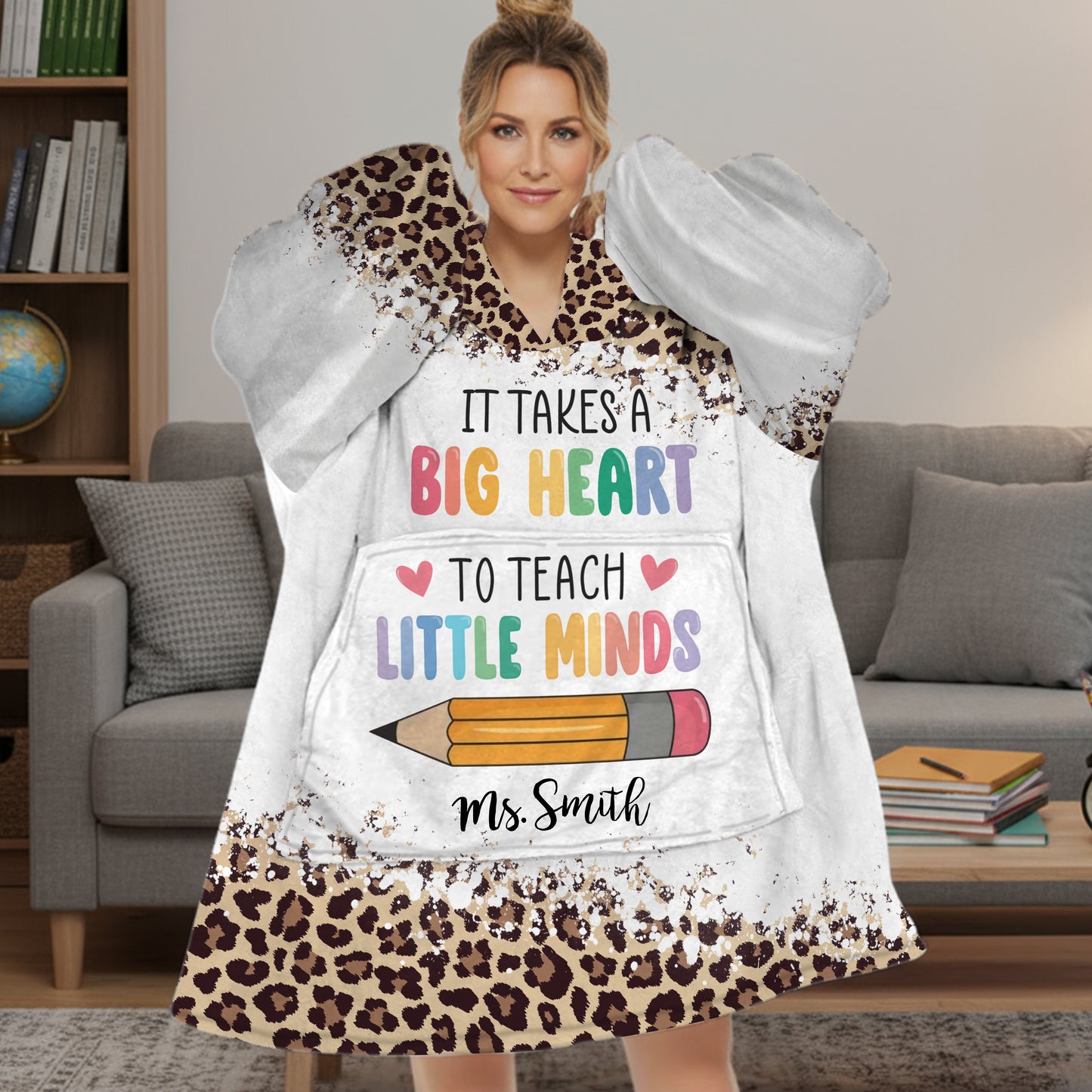 It Takes A Big Heart To Teach Little Minds Hoodie Blanket
