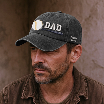 Custom Embroidered DAD Hat | Personalized Names & Year | Vintage Cap