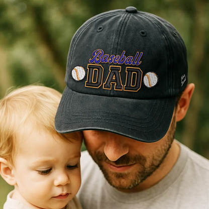 Custom Embroidered Baseball DAD Hat | Blue & Gold | Personalized Names