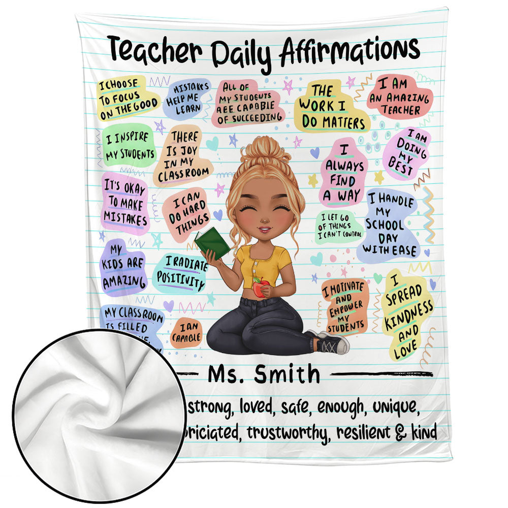 Teacher Daily Affirmations Blanket