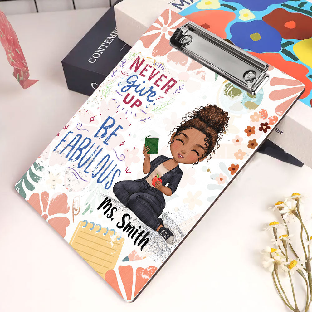 Be Fabulous Teacher Wood Clipboard With Clip