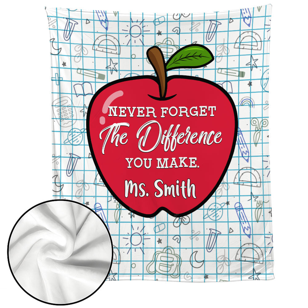 Never Forget The Difference You Make Teacher Blanket