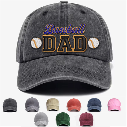 Custom Embroidered Baseball DAD Hat | Blue & Gold | Personalized Names