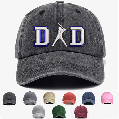 Custom Embroidered DAD Hat | Baseball Batter Design | Personalized Names