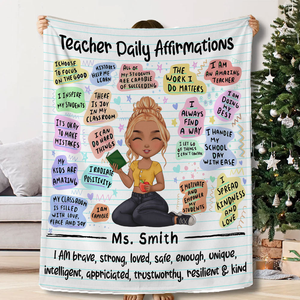 Teacher Daily Affirmations Blanket