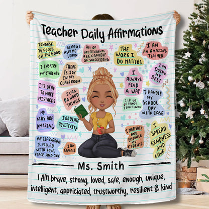 Teacher Daily Affirmations Blanket