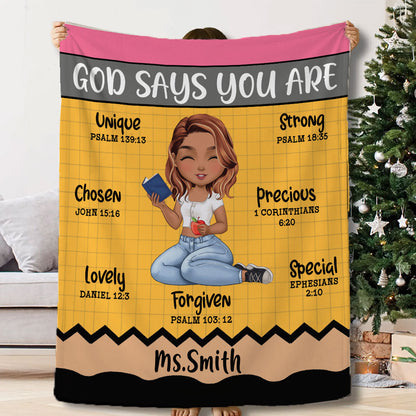 God Says You Are Teacher Blanket