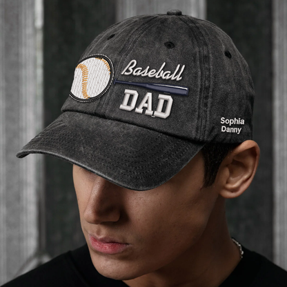 Custom Embroidered Baseball DAD Hat | Personalized Names & Year | Vintage Cap