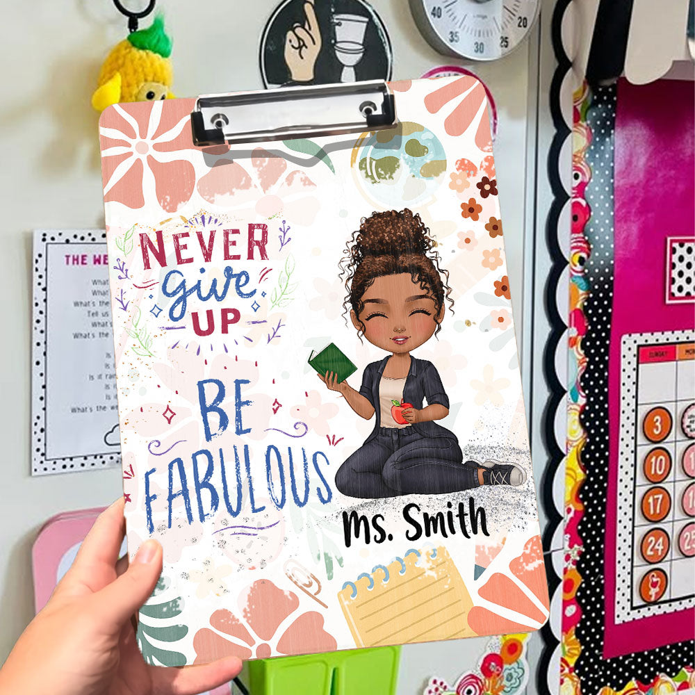 Be Fabulous Teacher Wood Clipboard With Clip