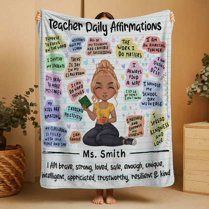 Teacher Daily Affirmations Blanket