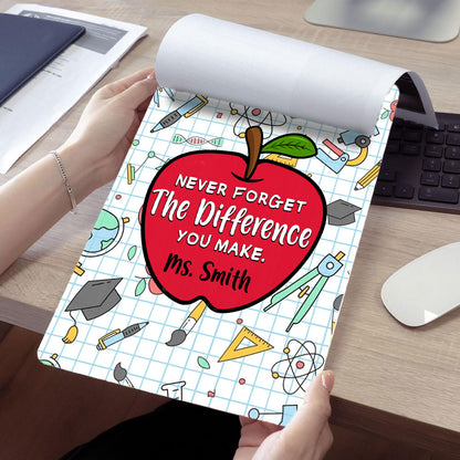 Never Forget The Difference You Make Teacher Wood Clipboard With Clip