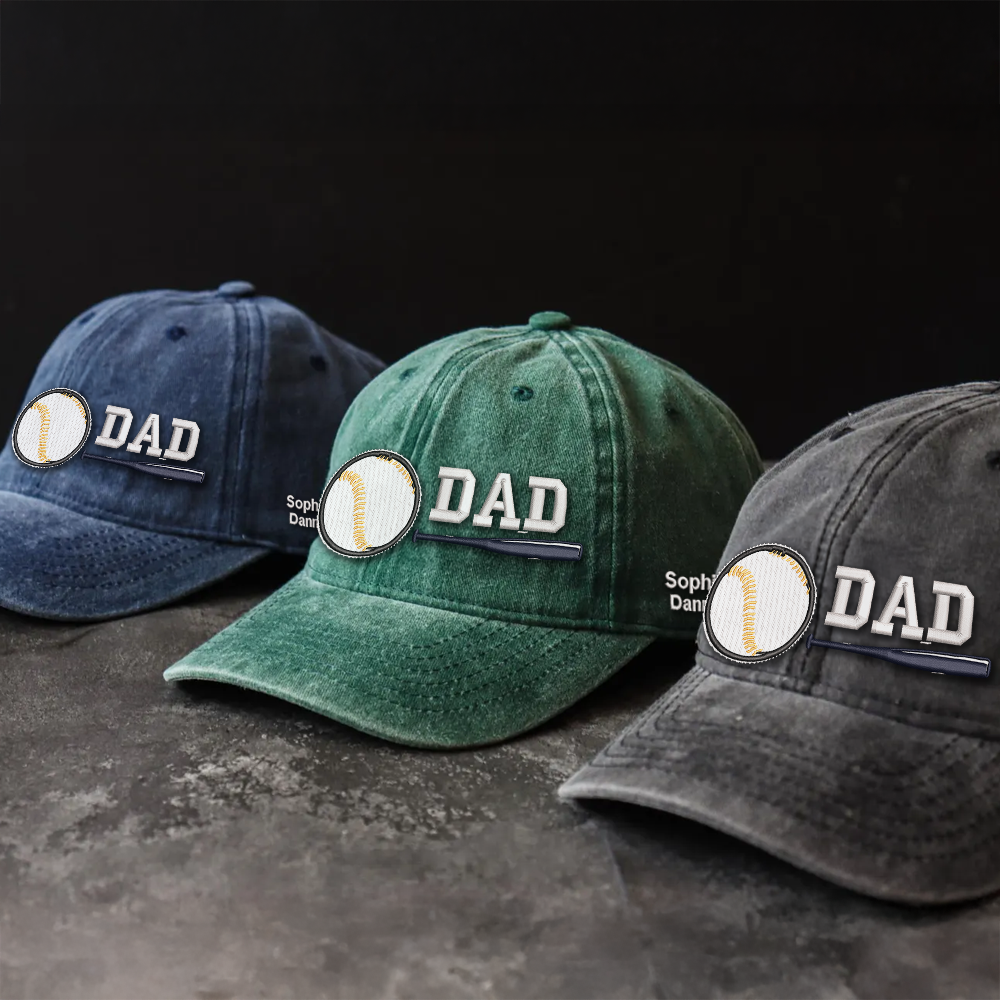 Custom Embroidered DAD Hat | Personalized Names & Year | Vintage Cap