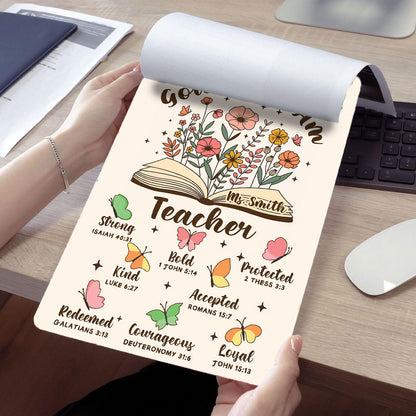 God Says I Am Teacher Wood Clipboard With Clip