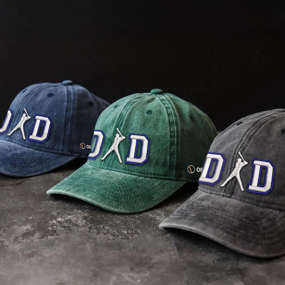 Custom Embroidered DAD Hat | Baseball Batter Design | Personalized Names