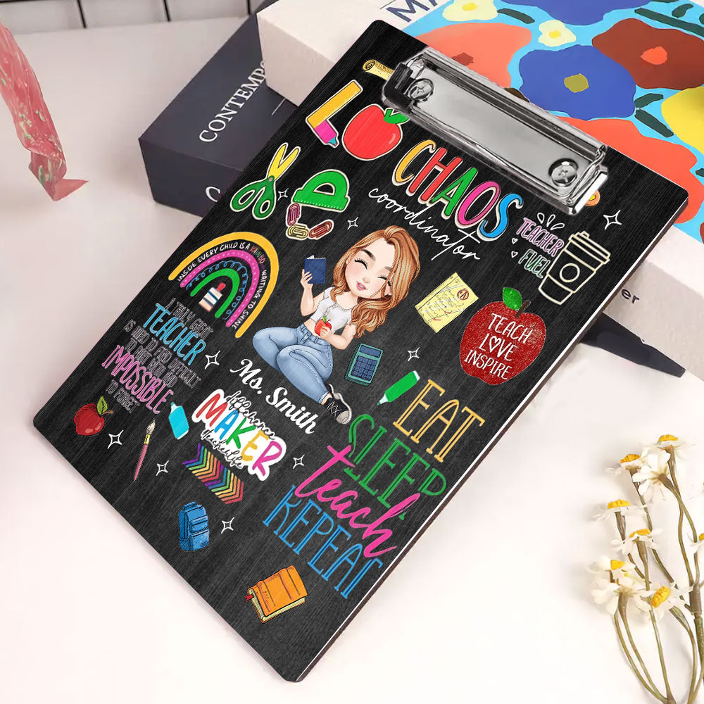 Teach Love Inspire Wood Clipboard With Clip