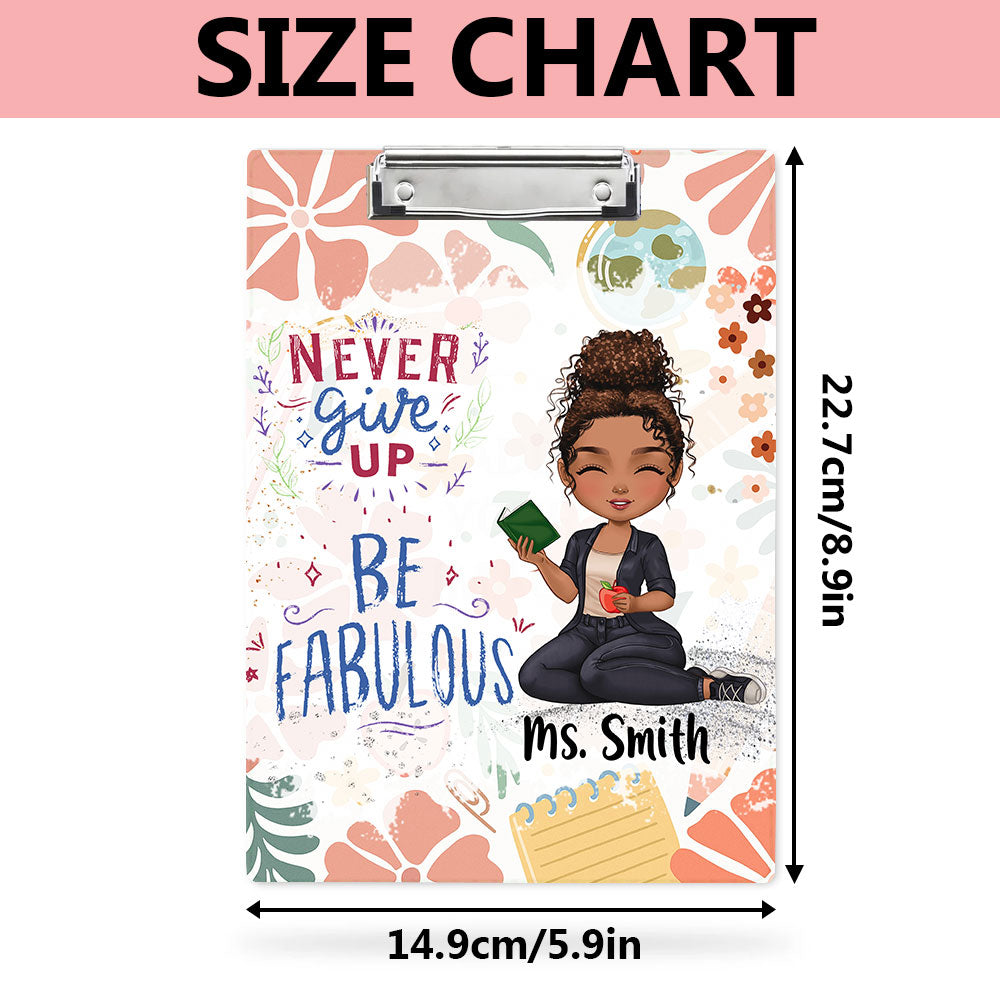 Be Fabulous Teacher Wood Clipboard With Clip