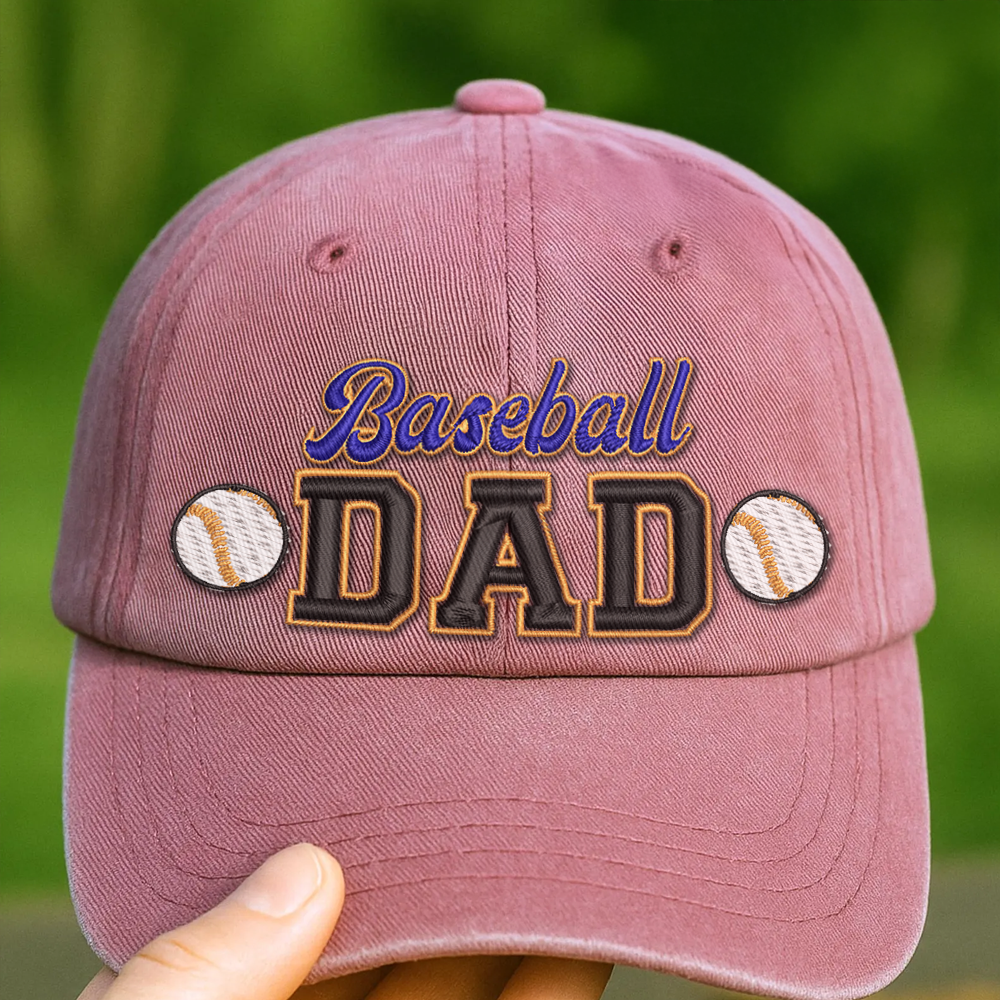 Custom Embroidered Baseball DAD Hat | Blue & Gold | Personalized Names
