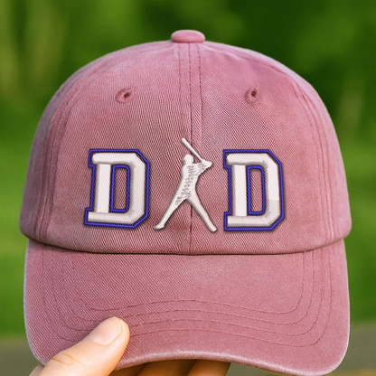 Custom Embroidered DAD Hat | Baseball Batter Design | Personalized Names