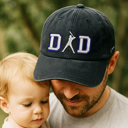 Custom Embroidered DAD Hat | Baseball Batter Design | Personalized Names