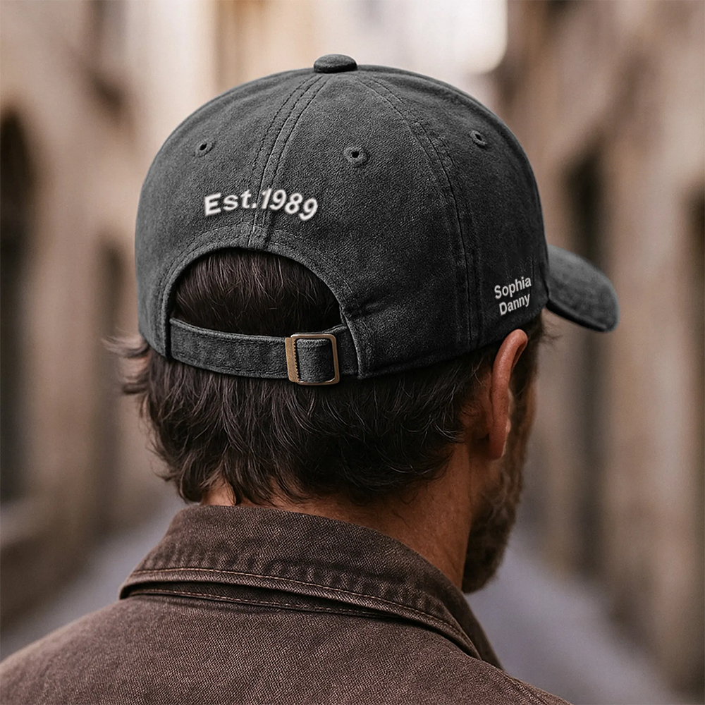 Custom Embroidered DAD Hat | Personalized Names & Year | Vintage Cap