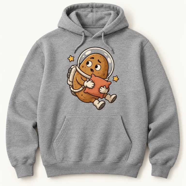 Potato Couch Astronaut – Funny Cartoon Unisex Hoodie