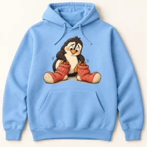 Penguin Warm Sock Quest – Funny Cartoon Unisex Hoodie