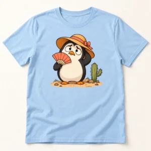 Penguin Desert Tourist – Funny Cartoon Unisex T-Shirt