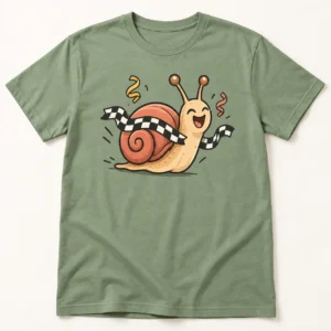 Snail Victory Lap – Funny Cartoon Unisex T-Shirt