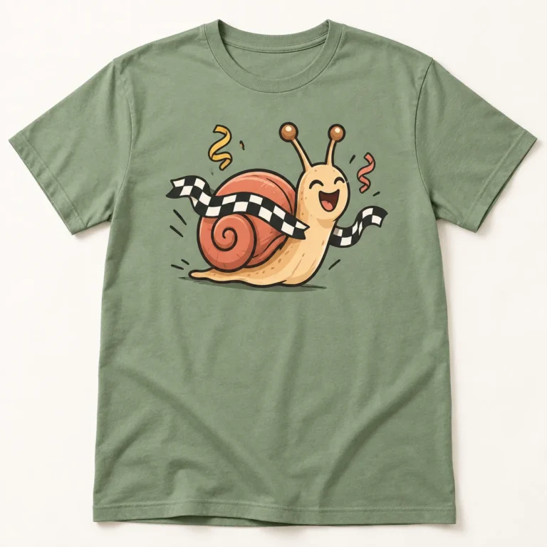 Snail Victory Lap – Funny Cartoon Unisex T-Shirt