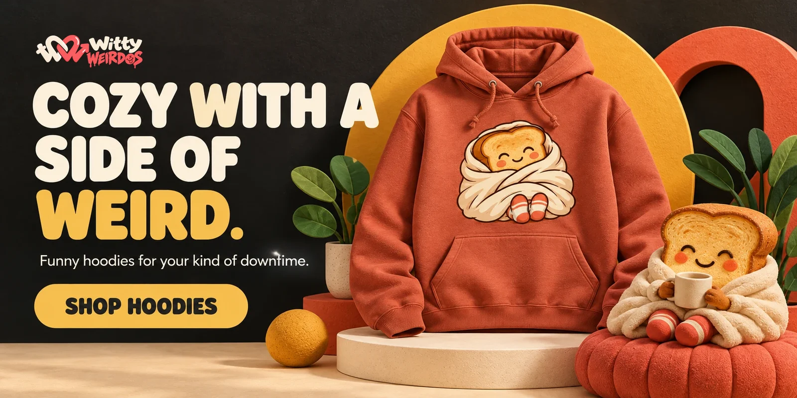 Cozy with a side of weird. Funny hoodies for your kind of downtime. Shop hoodies.